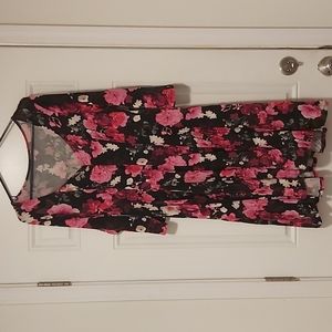 Torrid SWEETHEART SKATER DRESS - SUPER SOFT FLORAL BLACK
